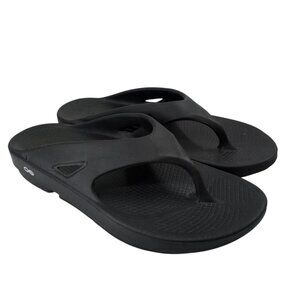 Oofos Ooriginal Flip Flops Recovery Black Sandals Size Mens 12 Womens 14 Comfort